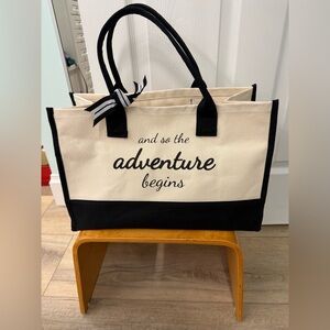 Black and Cream Tote Bag